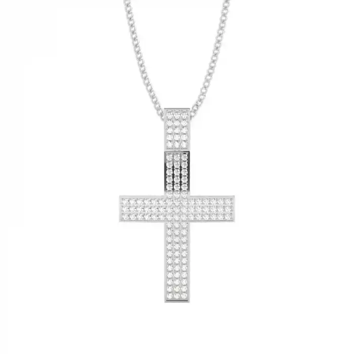 White Gold Cross Diamond Pendants