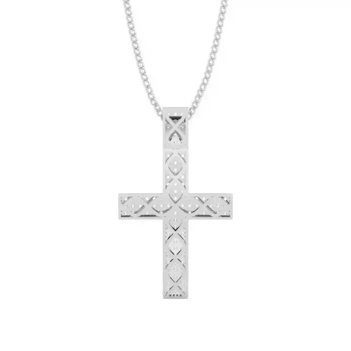 White Gold Cross Diamond Pendants