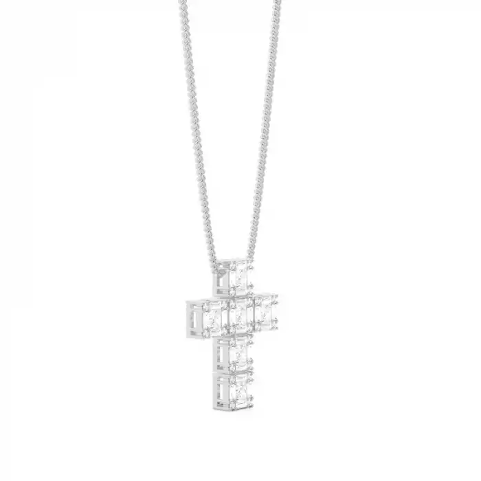 White Gold Cross Diamond Pendants