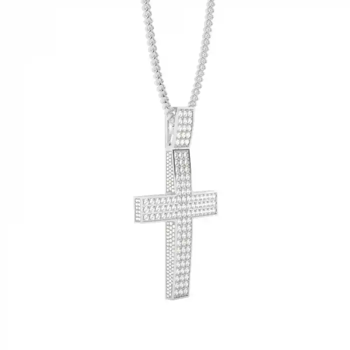 White Gold Cross Diamond Pendants