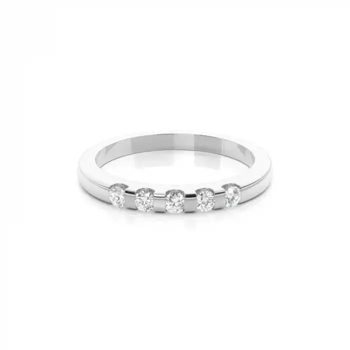 White Gold Five Stone Diamond Rings