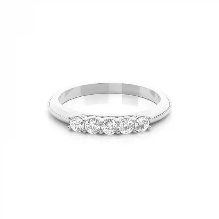 White Gold Five Stone Diamond Rings