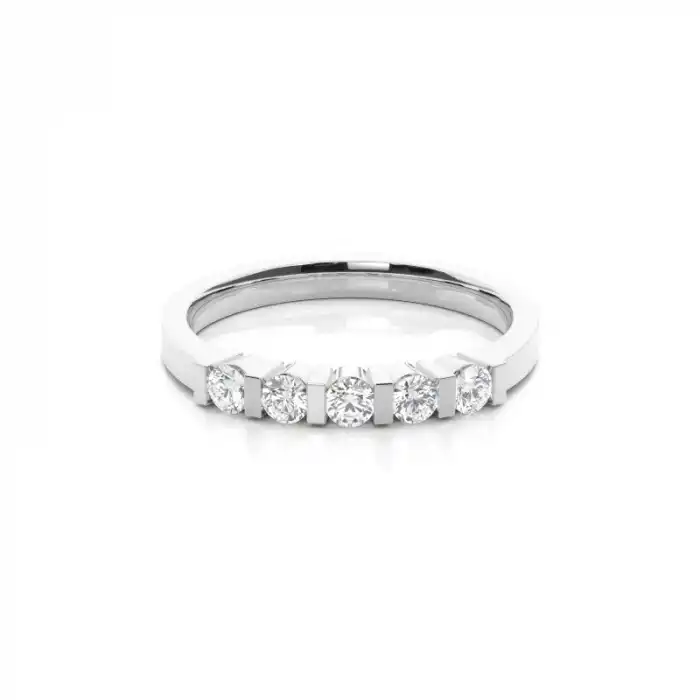 White Gold Five Stone Diamond Rings