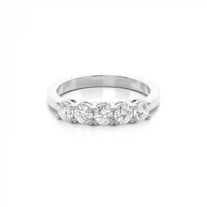 White Gold Five Stone Diamond Rings