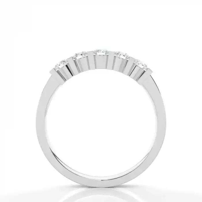 White Gold Five Stone Diamond Rings