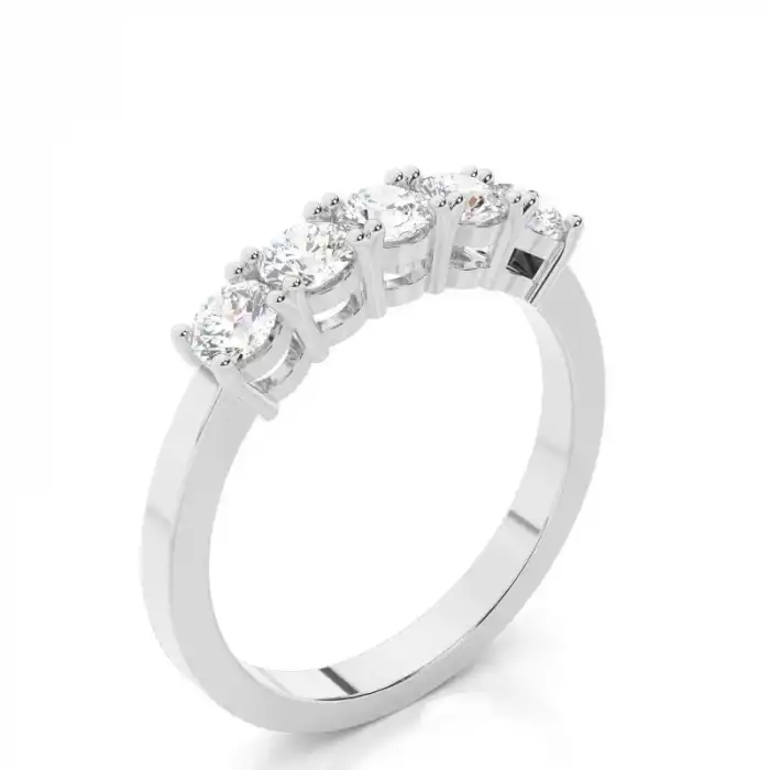 White Gold Five Stone Diamond Rings