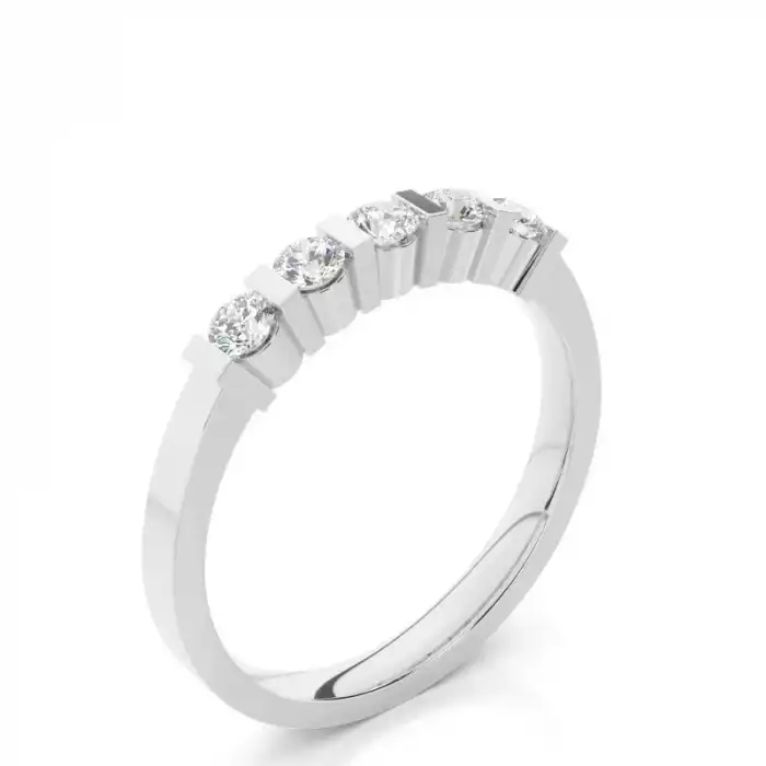 White Gold Five Stone Diamond Rings