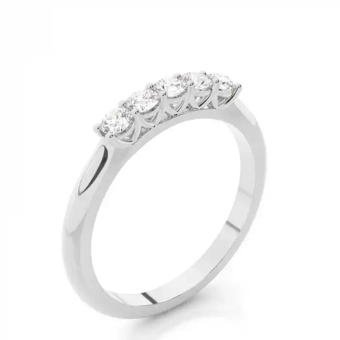 White Gold Five Stone Diamond Rings