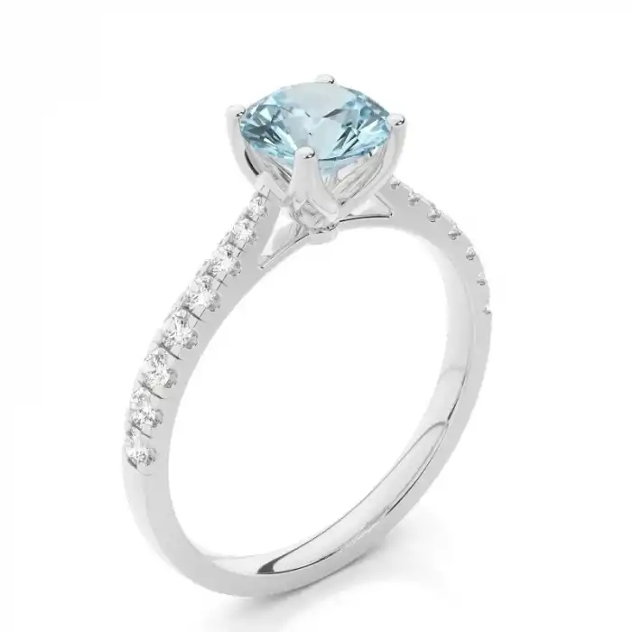White Gold Gemstone Rings Diamond Engagement