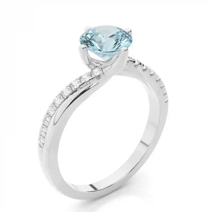 White Gold Gemstone Rings Diamond Engagement