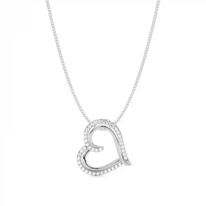 White Gold Heart Diamond Pendants