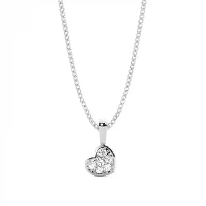 White Gold Heart Diamond Pendants