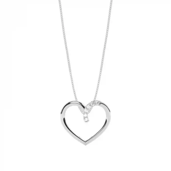 White Gold Heart Diamond Pendants