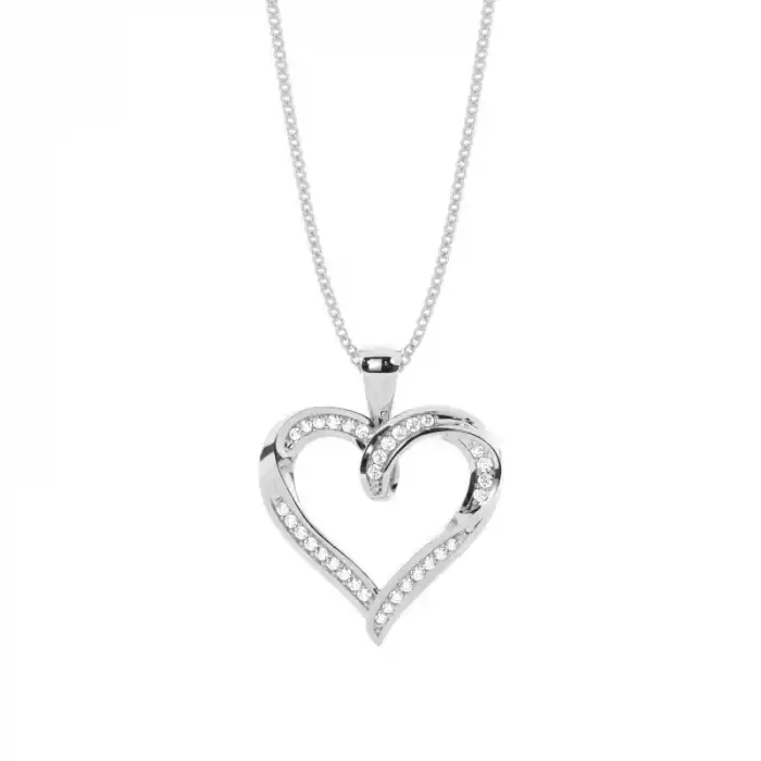 White Gold Heart Diamond Pendants