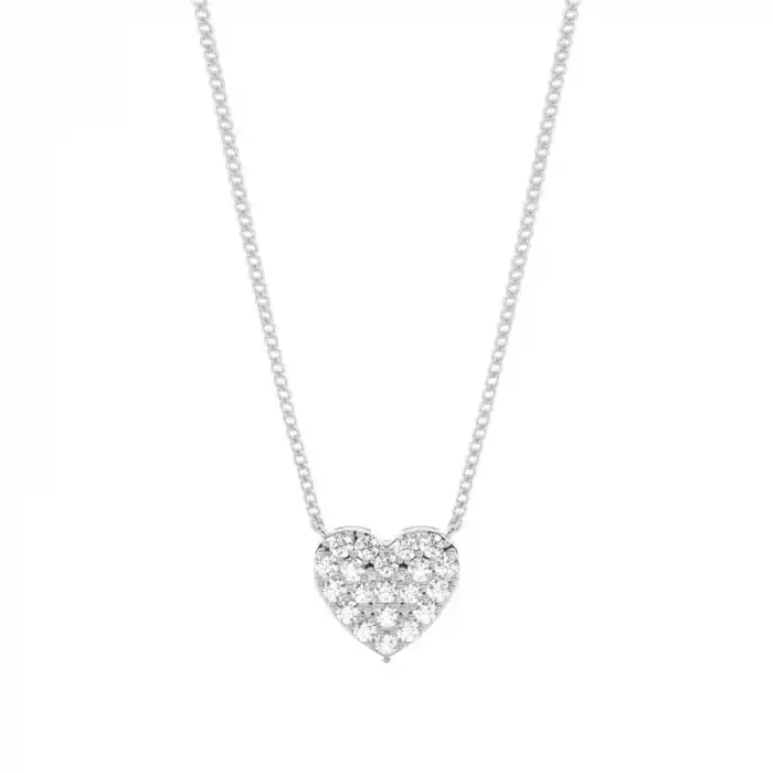 White Gold Heart Diamond Pendants