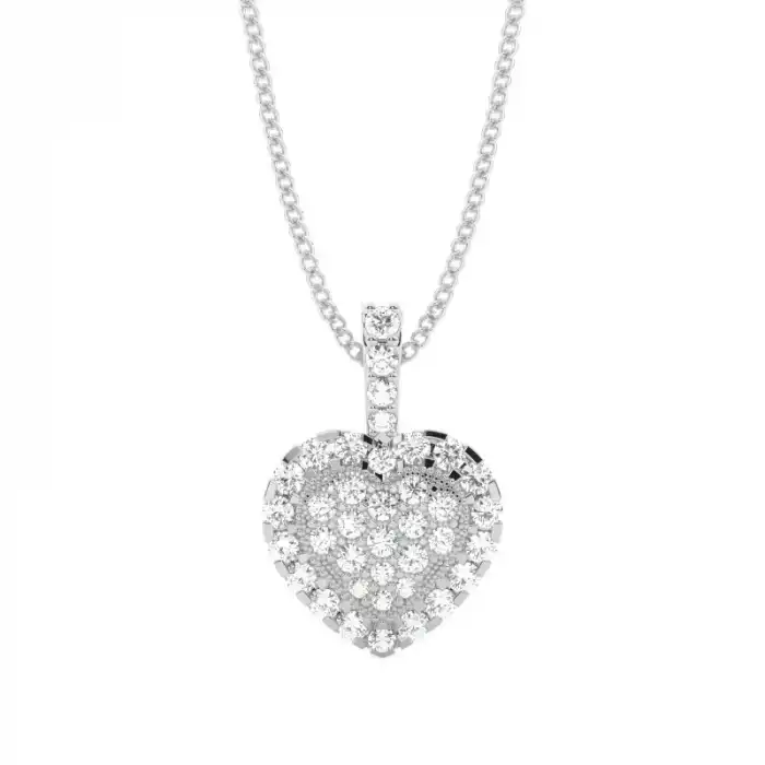 White Gold Heart Diamond Pendants