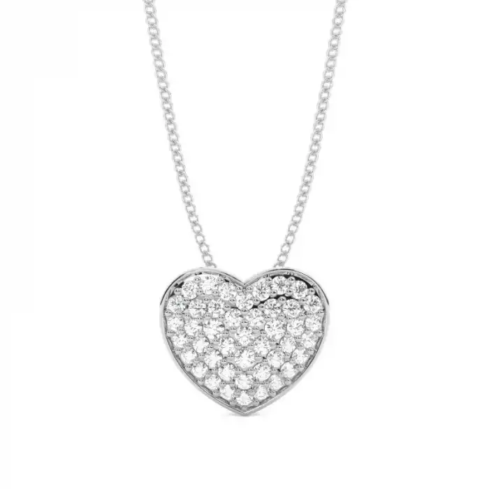 White Gold Heart Diamond Pendants