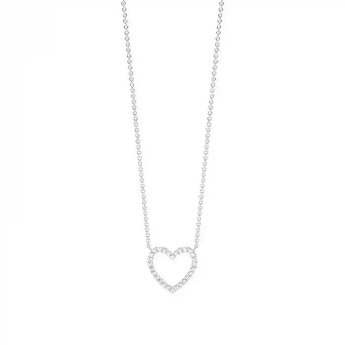 White Gold Heart Diamond Pendants