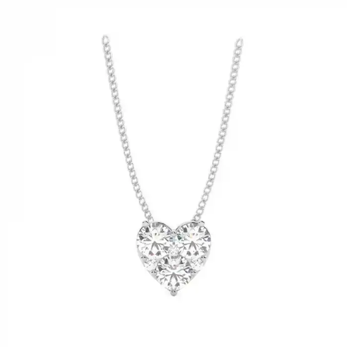 White Gold Heart Diamond Pendants