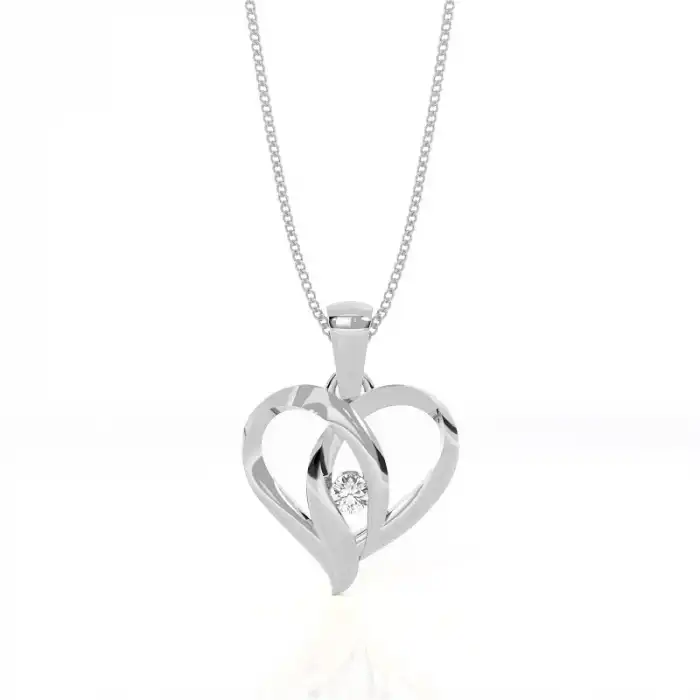 White Gold Heart Diamond Pendants