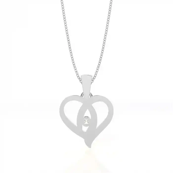 White Gold Heart Diamond Pendants