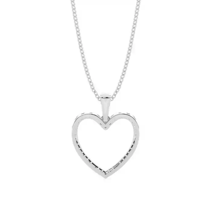 White Gold Heart Diamond Pendants
