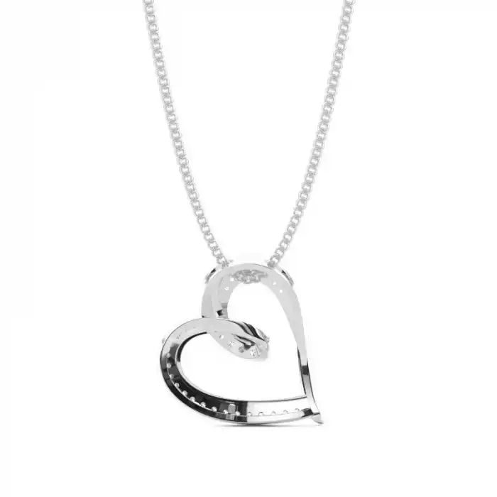 White Gold Heart Diamond Pendants