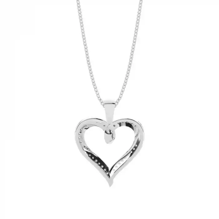 White Gold Heart Diamond Pendants
