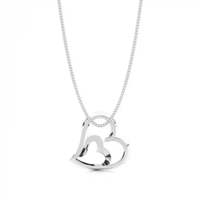 White Gold Heart Diamond Pendants