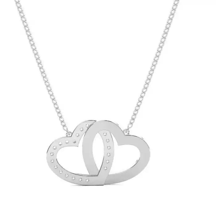 White Gold Heart Diamond Pendants