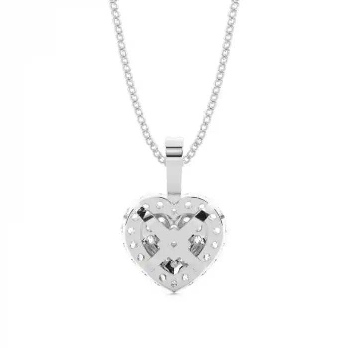 White Gold Heart Diamond Pendants