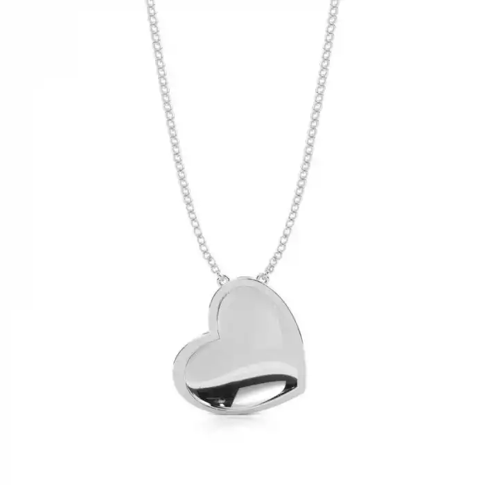 White Gold Heart Diamond Pendants