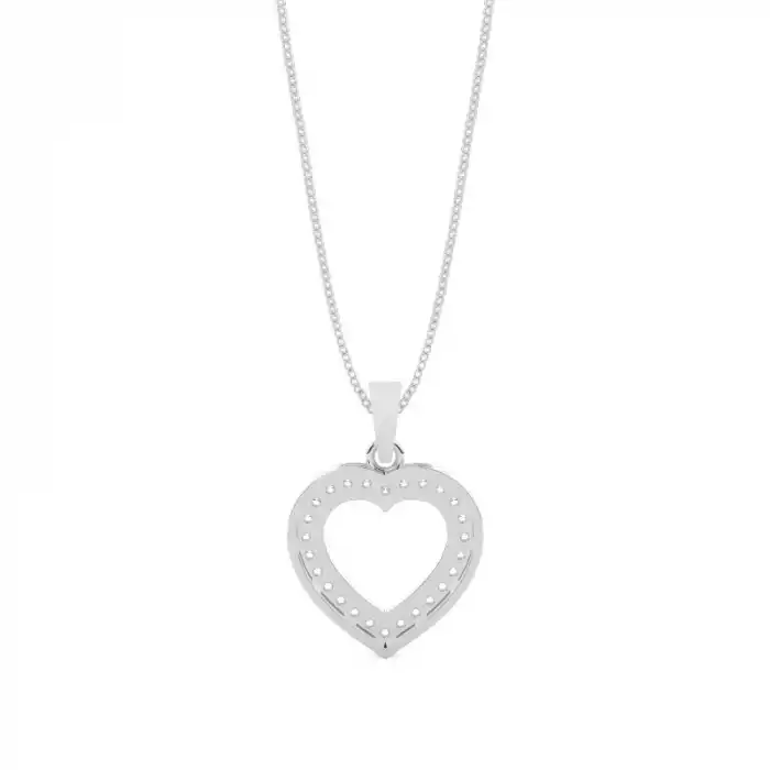 White Gold Heart Diamond Pendants