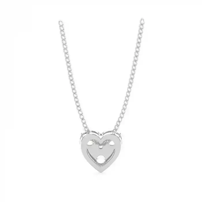 White Gold Heart Diamond Pendants