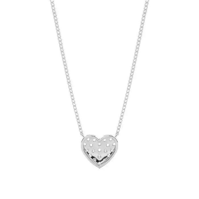 White Gold Heart Diamond Pendants
