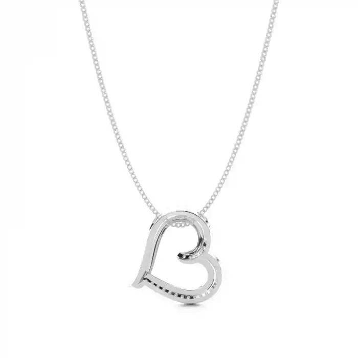 White Gold Heart Diamond Pendants