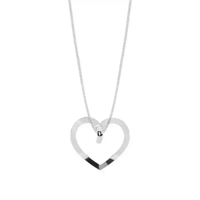 White Gold Heart Diamond Pendants