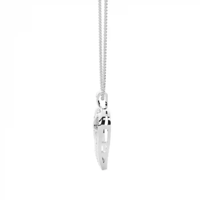 White Gold Heart Diamond Pendants