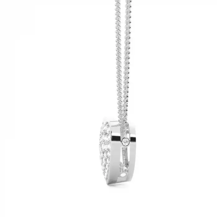 White Gold Heart Diamond Pendants