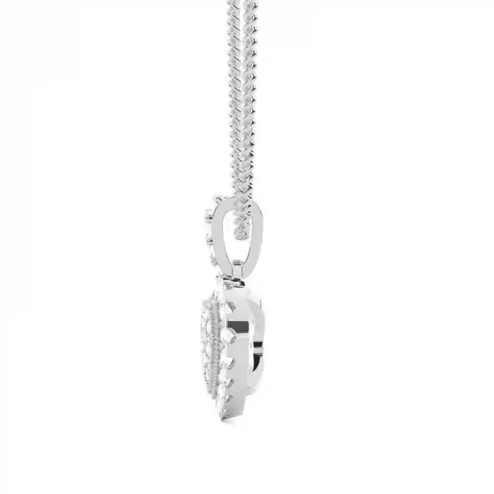 White Gold Heart Diamond Pendants