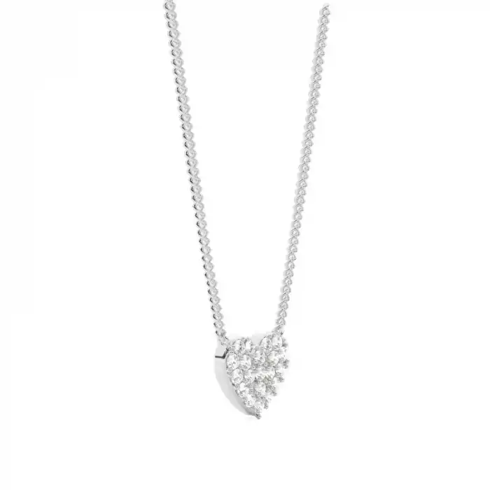 White Gold Heart Diamond Pendants
