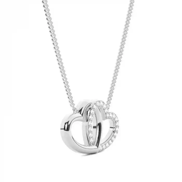 White Gold Heart Diamond Pendants