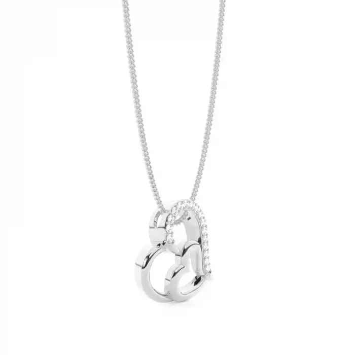 White Gold Heart Diamond Pendants