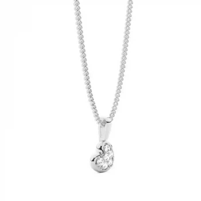 White Gold Heart Diamond Pendants