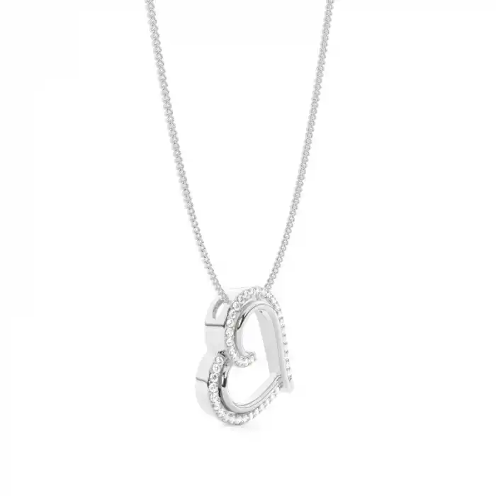 White Gold Heart Diamond Pendants