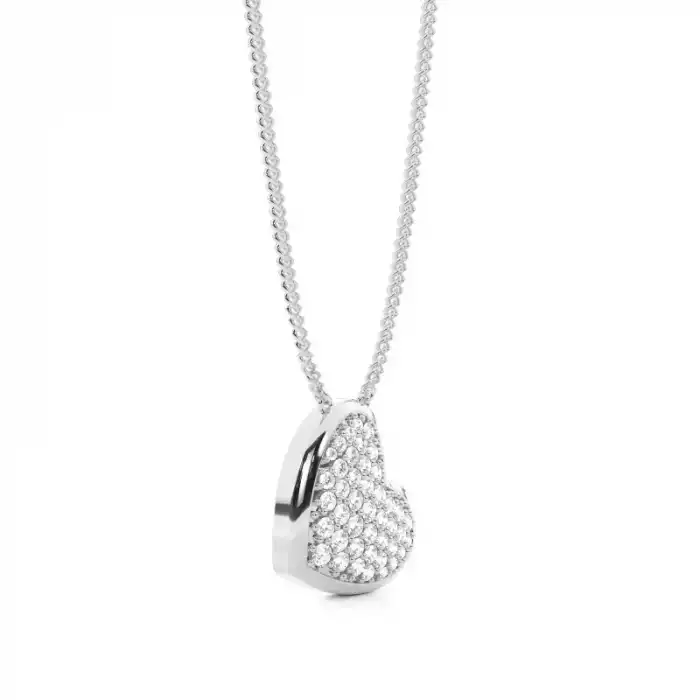 White Gold Heart Diamond Pendants