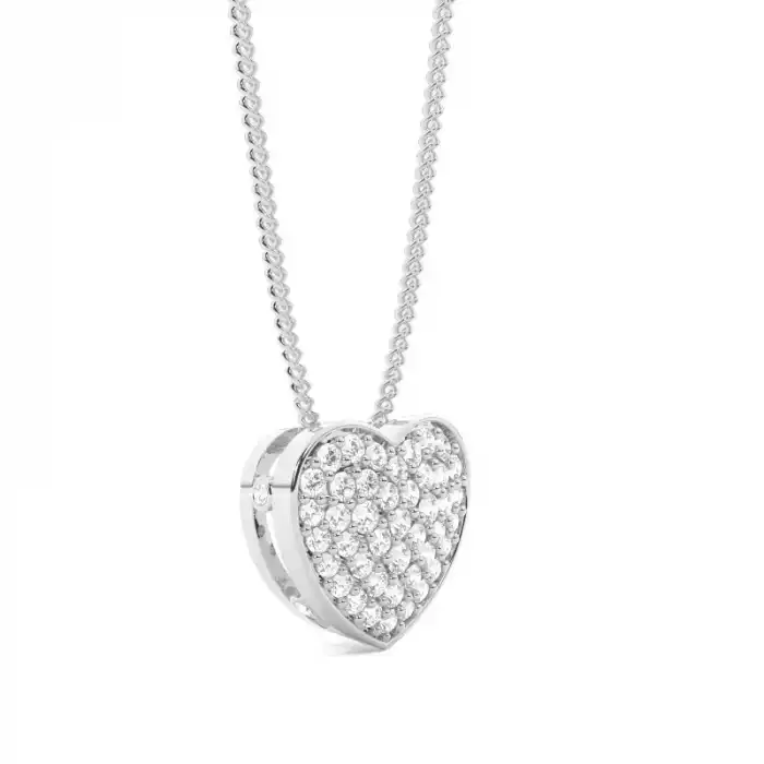 White Gold Heart Diamond Pendants