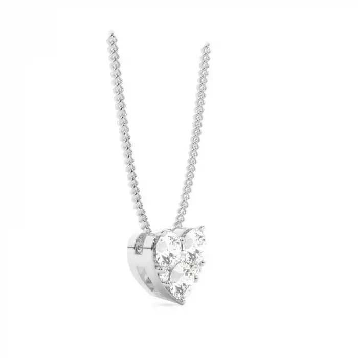 White Gold Heart Diamond Pendants