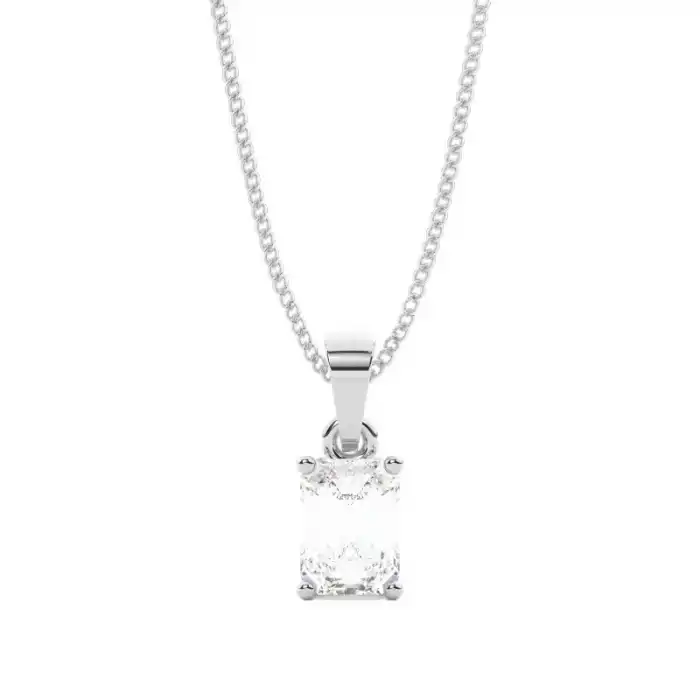 White Gold Solitaire Pendant Necklaces