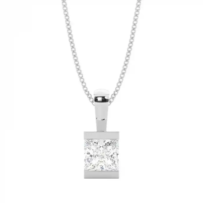 White Gold Solitaire Pendant Necklaces